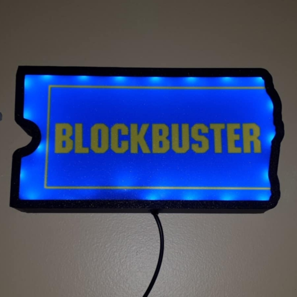 Custom 3D Printed Retro Replica Blockbuster Video Sign